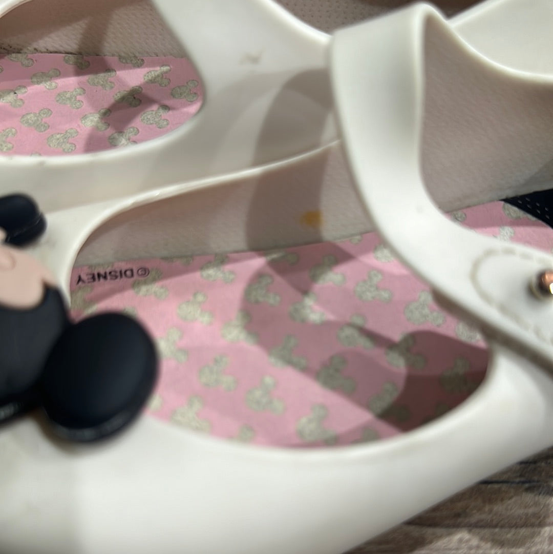 Girls Preowned Size 10 (Toddler) Mini Melissa Minnie and Mickey Shoes - Good Used Condition