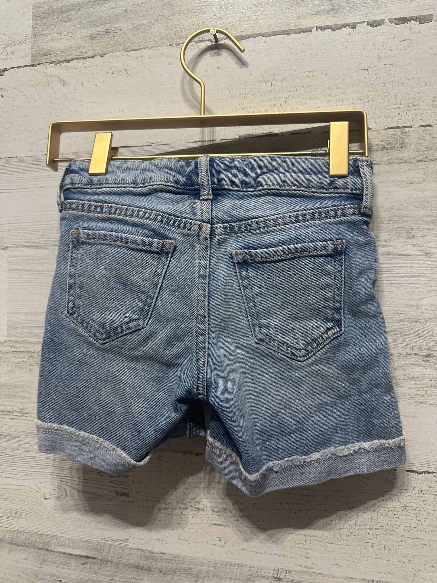 Girls Size 7 Gap amidi Adjustable Waist Distressed Denim Shorts - Very Good Used Condition
