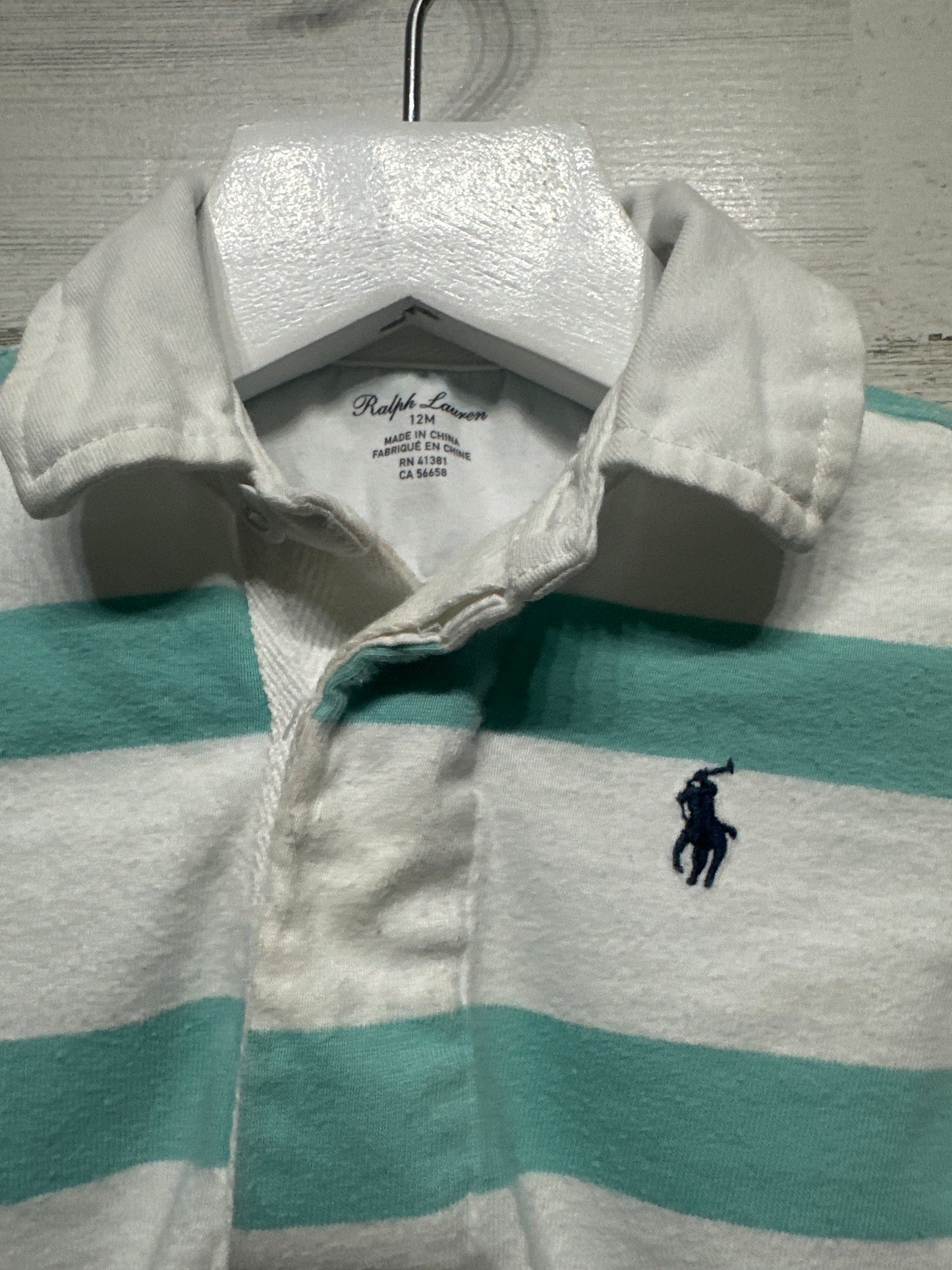 Size 12m Ralph Lauren Striped Polo Romper - Play Condition*