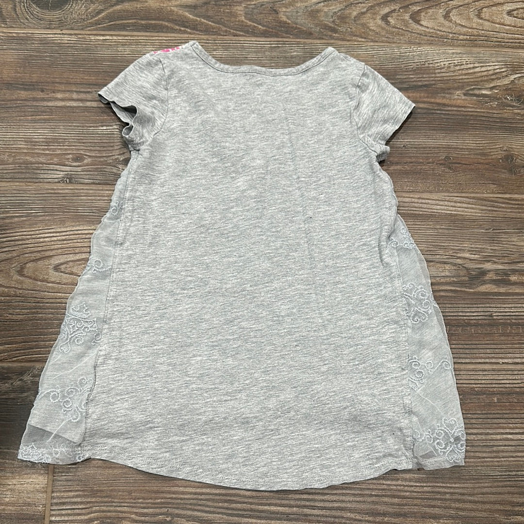 Girls Size Medium Disney - Beauty and the Beast - Belle - Grey Shirt - Good Used Condition