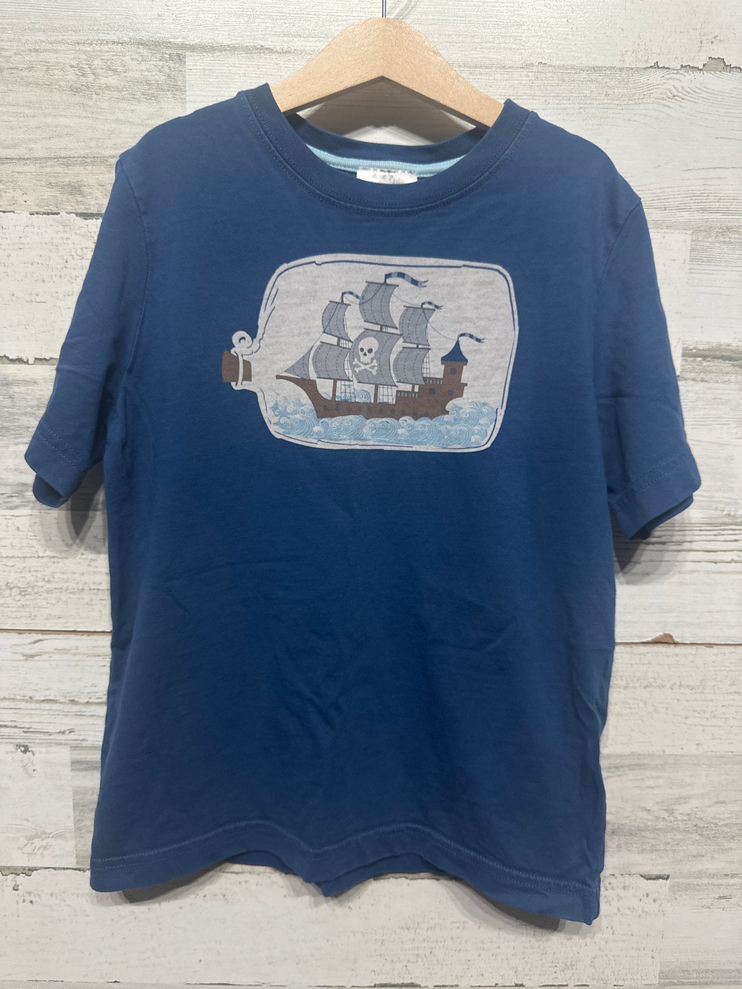 Boys Size 10 (140) Hanna Andersson Pirate Ship in a Bottle T-Shirt - Good Used Condition