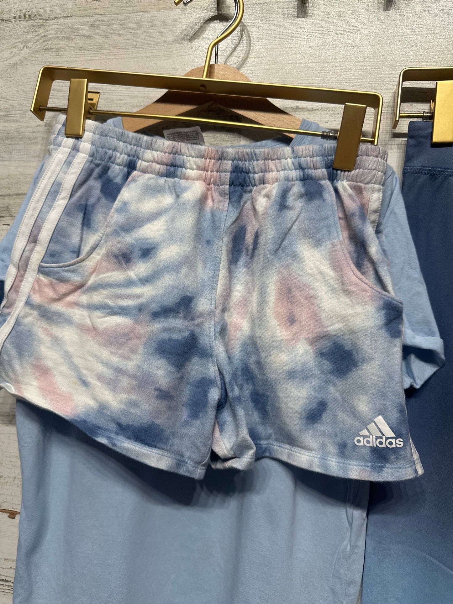 Size 10/12 Medium Adidas Pink and Blue Outfit Set (3 Pieces) - Play Condition*
