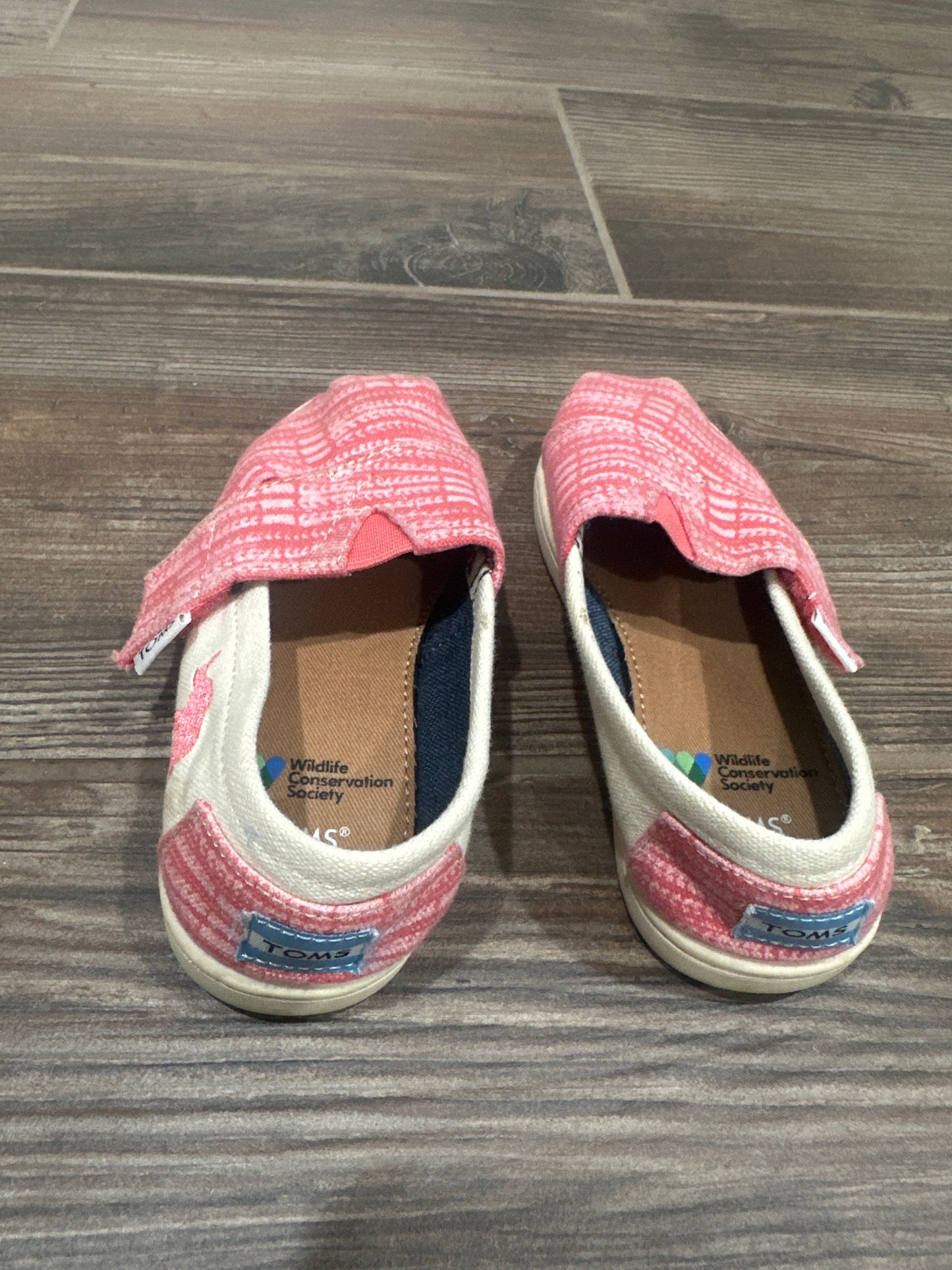 Girls Size 9 Toms Embroidered Elephant Slip On Shoes - Good Used Condition