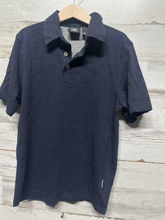 Boys Size 8 Small Volcom Navy Polo Shirt - Good Used Condition