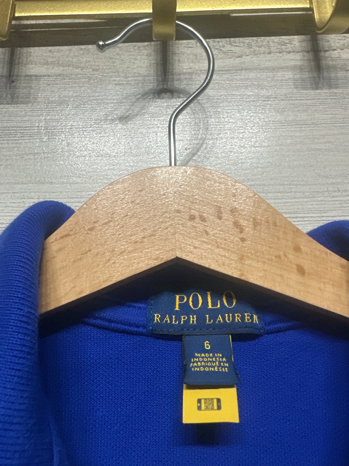 Size 6 Polo Ralph Lauren Blue Polo Shirt - Very Good Used Condition