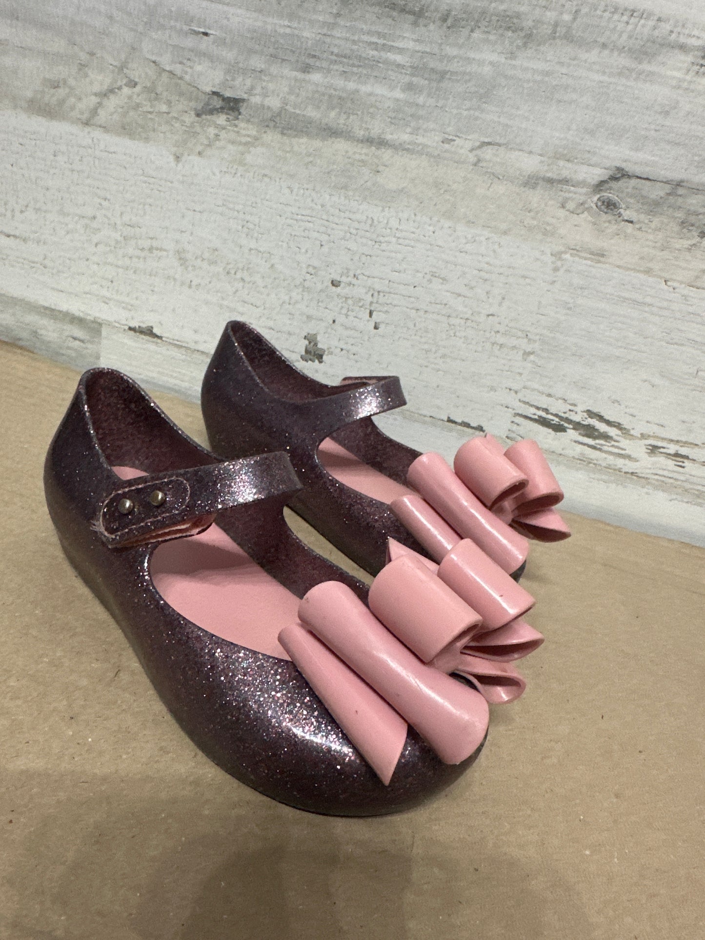 Size 11 Toddler Mini Melissa Sparkle Bow Shoes - Good Used Condition*