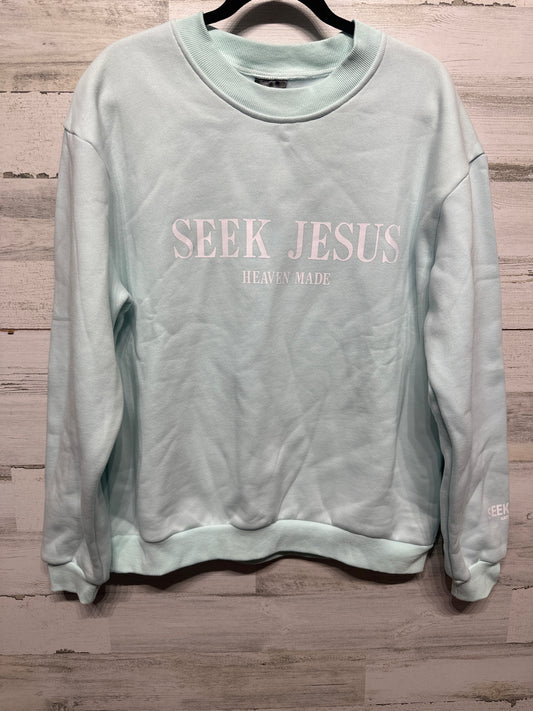 Women’s Medium (Oversized) Seek Jesus Heaven Made Sweatshirt - Very Good Used Condition