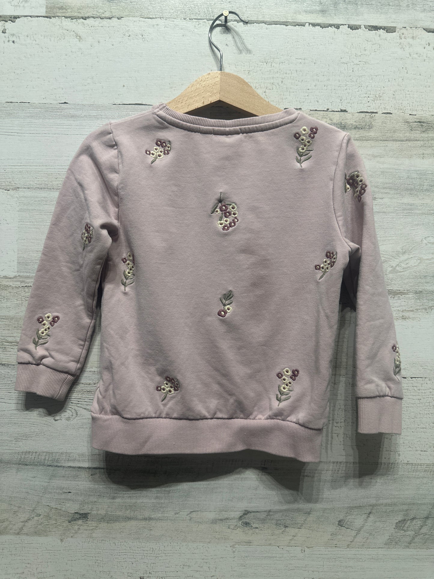 Girls Size 2-3 Name It Embroidered Floral Sweatshirt - Very Good Used Condition
