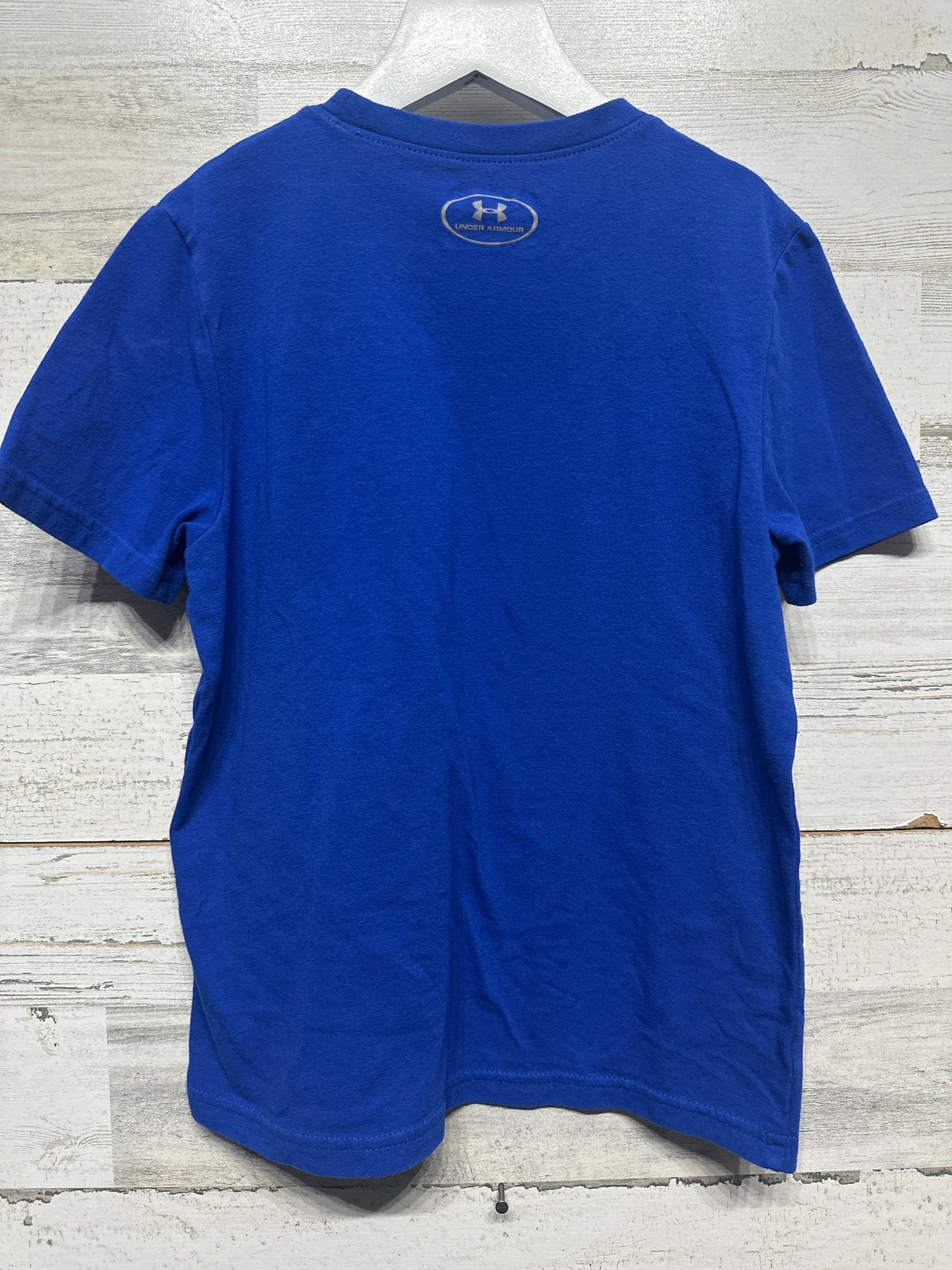 Boys Size YSM Under Armour Loose Heat Gear Blue T-Shirt - Very Good Used Condition