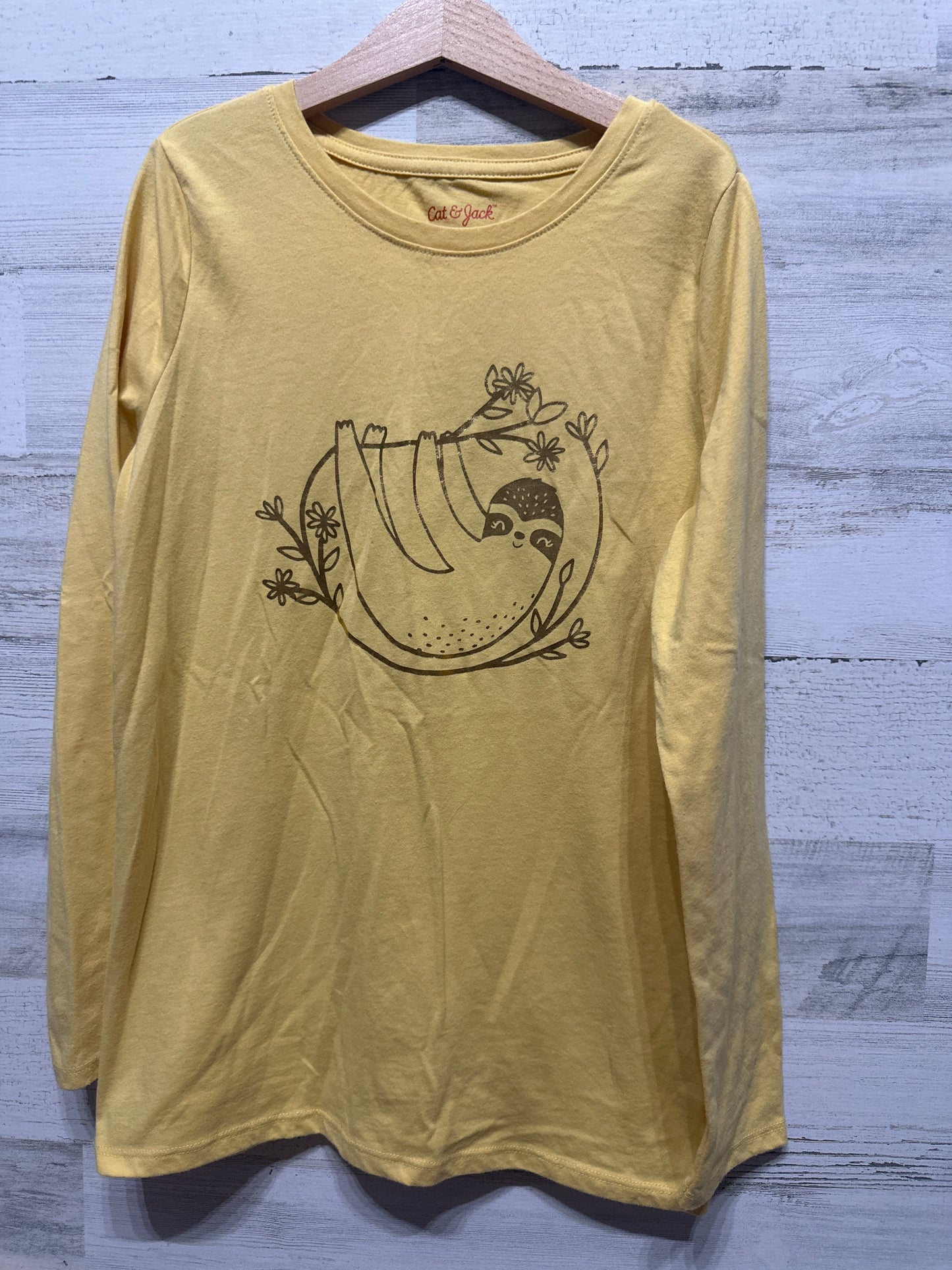 Girls Size 10-12 Large Cat & Jack Sloth Shirt - Good Used Condition