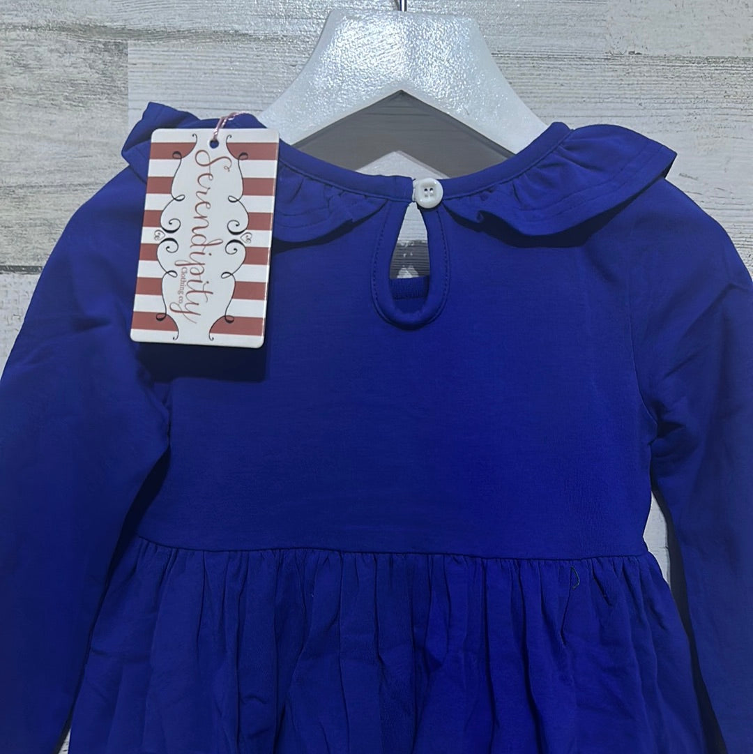Girls Size 2t Serendipity royal blue ruffle dress - new with tags