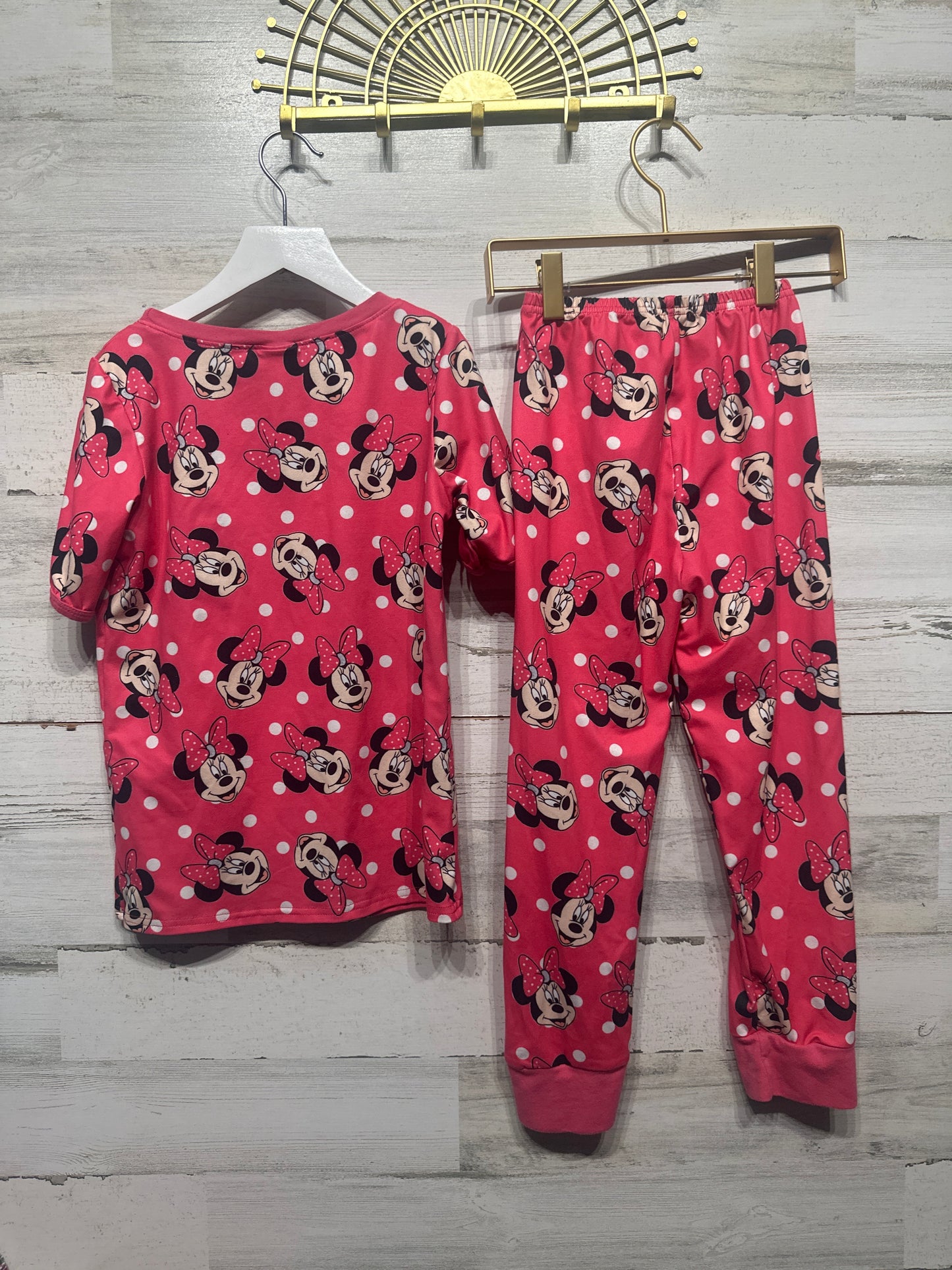 Girls Size 7-8 Minnie PJ Set - Good Used Condition