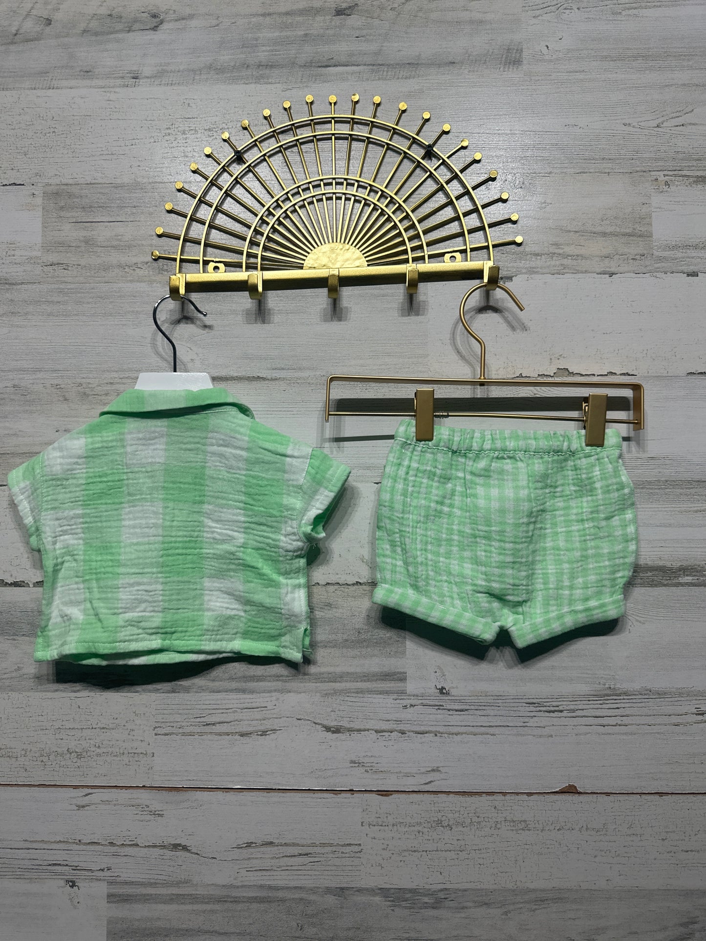Boys Size 0-3m Cat and Jack Plaid Two Piece Outfit Set - New With Tags