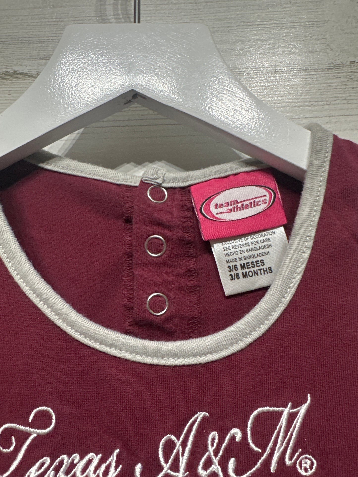 Girls Size 3-6m Team Athletics Texas A&M Embroidered Dress - Very Good Used Condition