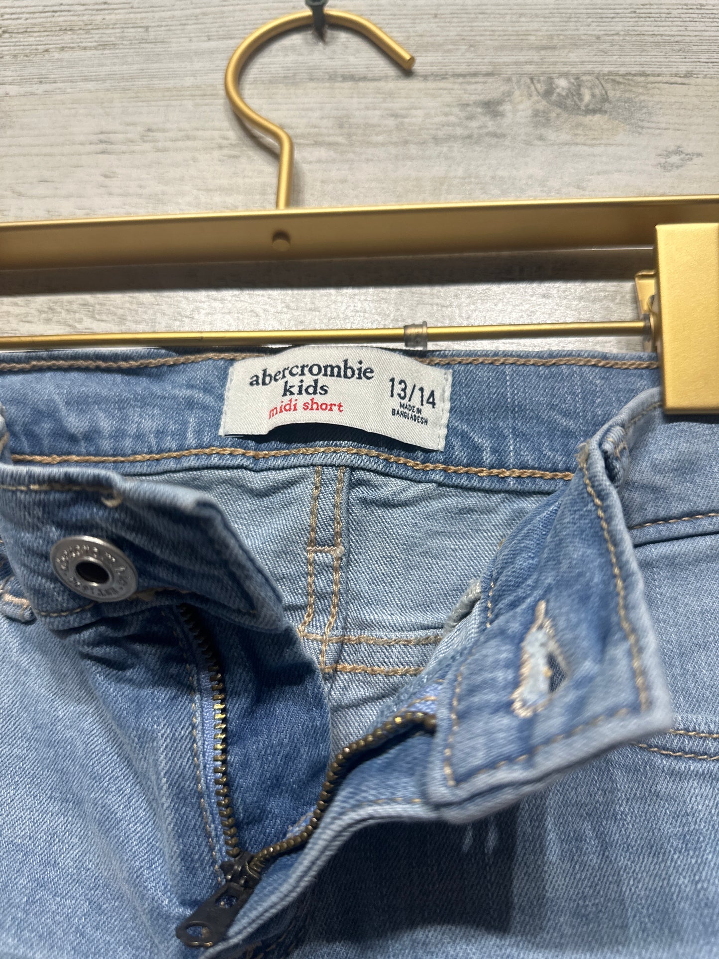 Girls Size 13-14 Abercrombie Kids Denim Midi Shorts - Good Used Condition