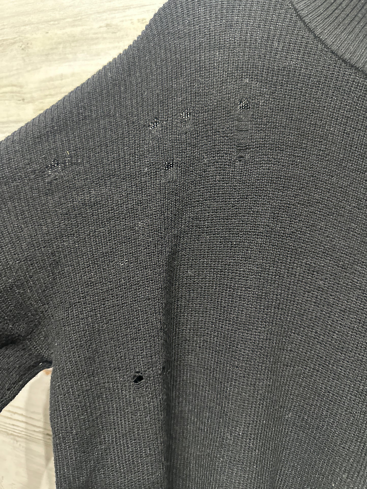 Women’s Large Fate Distressed Soft Black Sweater - Very Good Used Condition