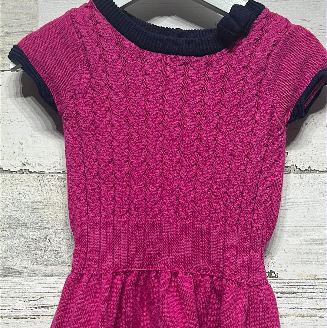 Girls Size 12m Nautica pink short sleeve cable knit dress - good used condition