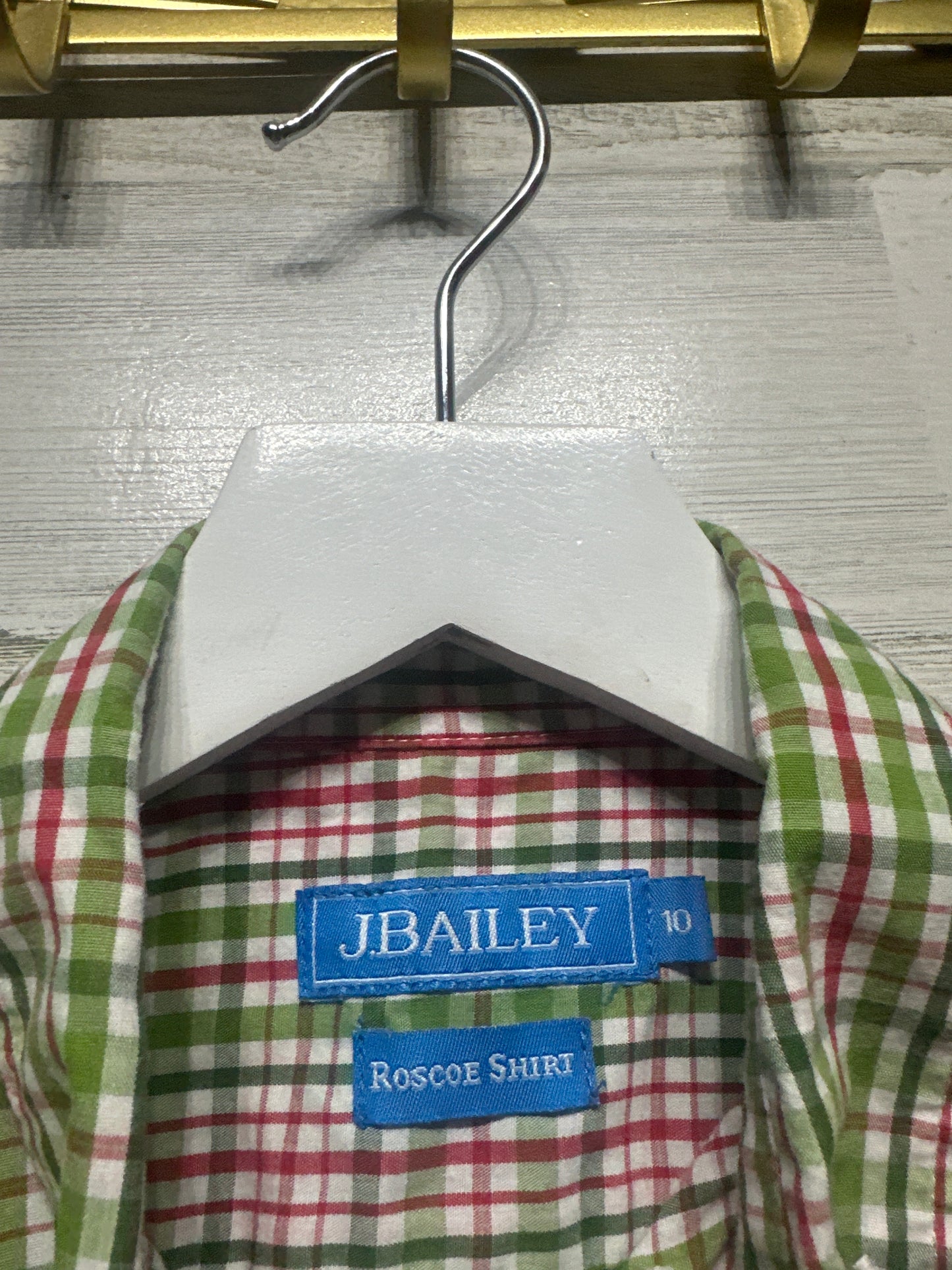 Size 10 J.Bailey Holiday Plaid Roscoe Button Up Shirt - Very Good Used Condition