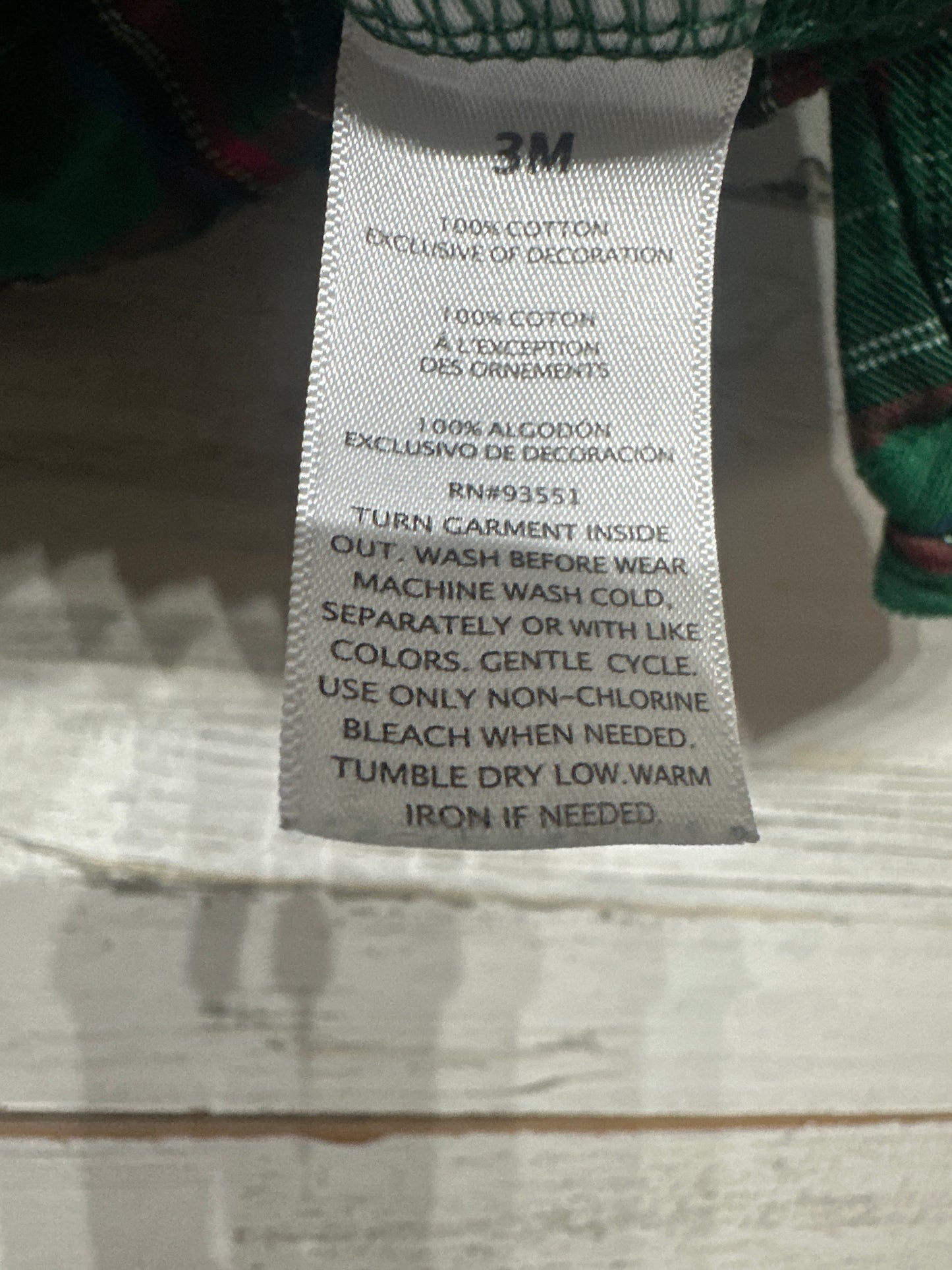 Size 3m Baby Essentials Holiday Plaid Bodysuit With Bowtie - Very Good Used Condition