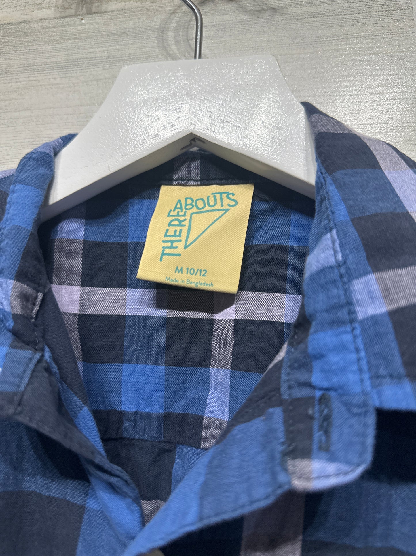 Boys Preowned Size 10-12 Thereabouts Plaid Button Up Shirt - Very Good Used Condition