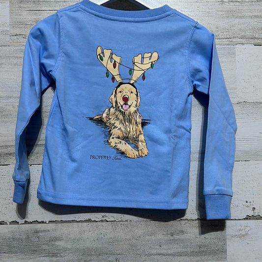 Boys Size 12m Properly Tied holiday dog long sleeve Pima Cotton tee - new with tags