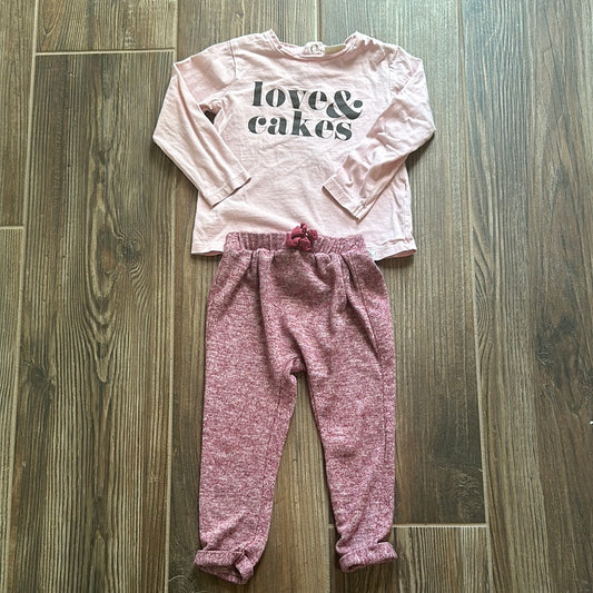Girls Size 2/3 Zara love and cakes set - good used condition