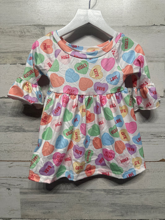 Size 3-6m (Fits Like 12m) Shea Baby Conversation Hearts Dress (Runs Big) - Very Good Used Condition