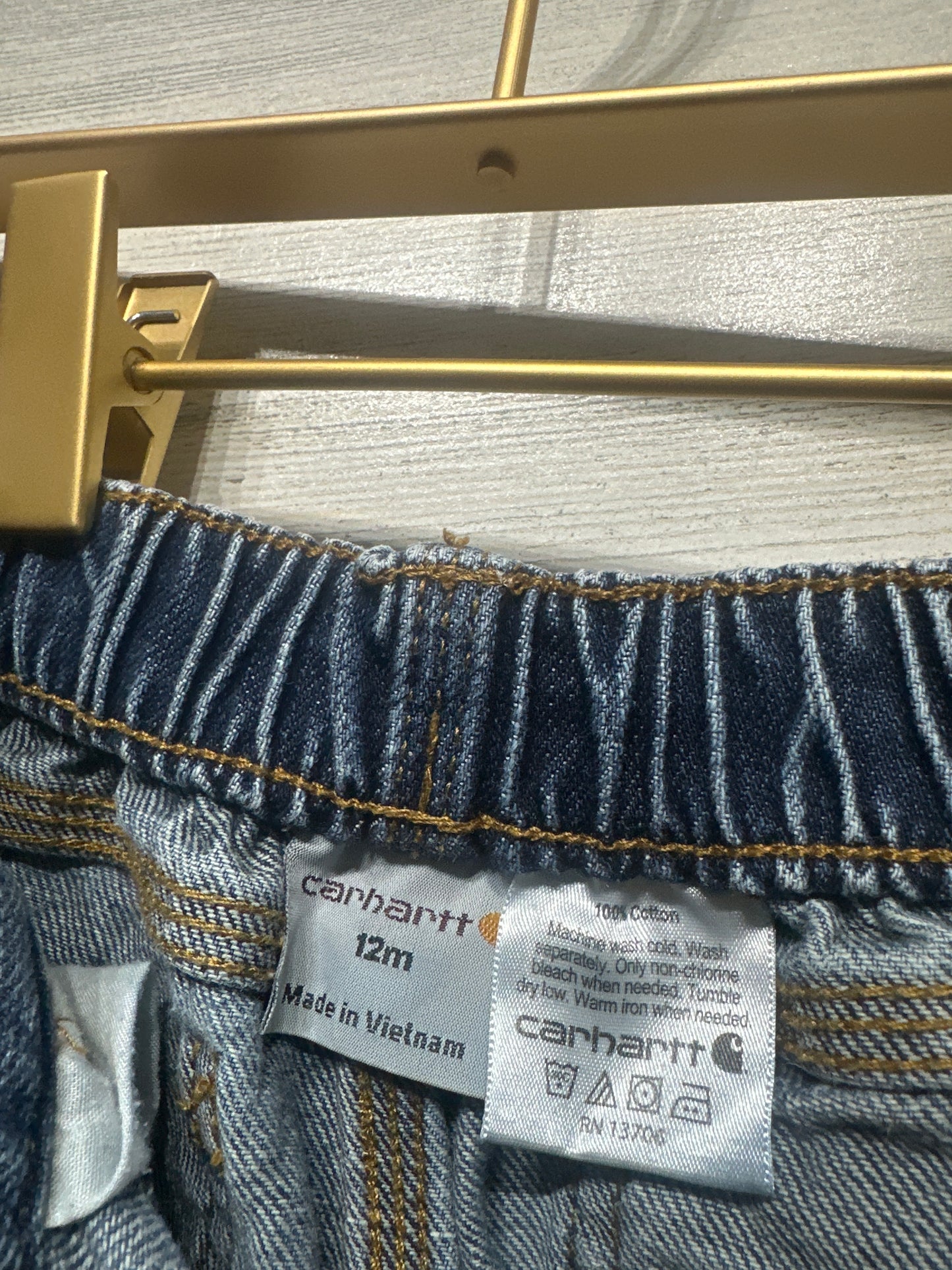 Boys Size 12m Carhartt 100% Cotton Jeans - Good Used Condition