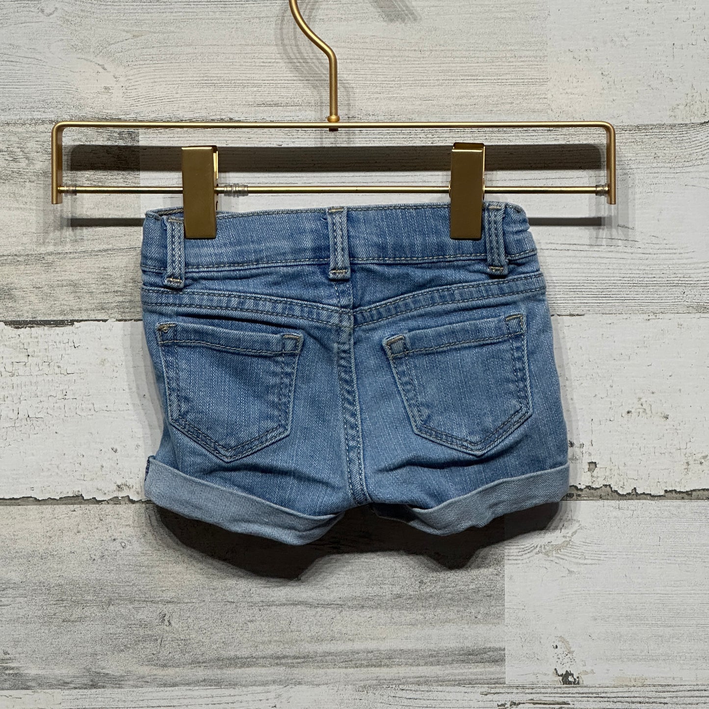 Girls Size 12m Wonder Nation Stretchy Denim Shorts - Good Used Condition