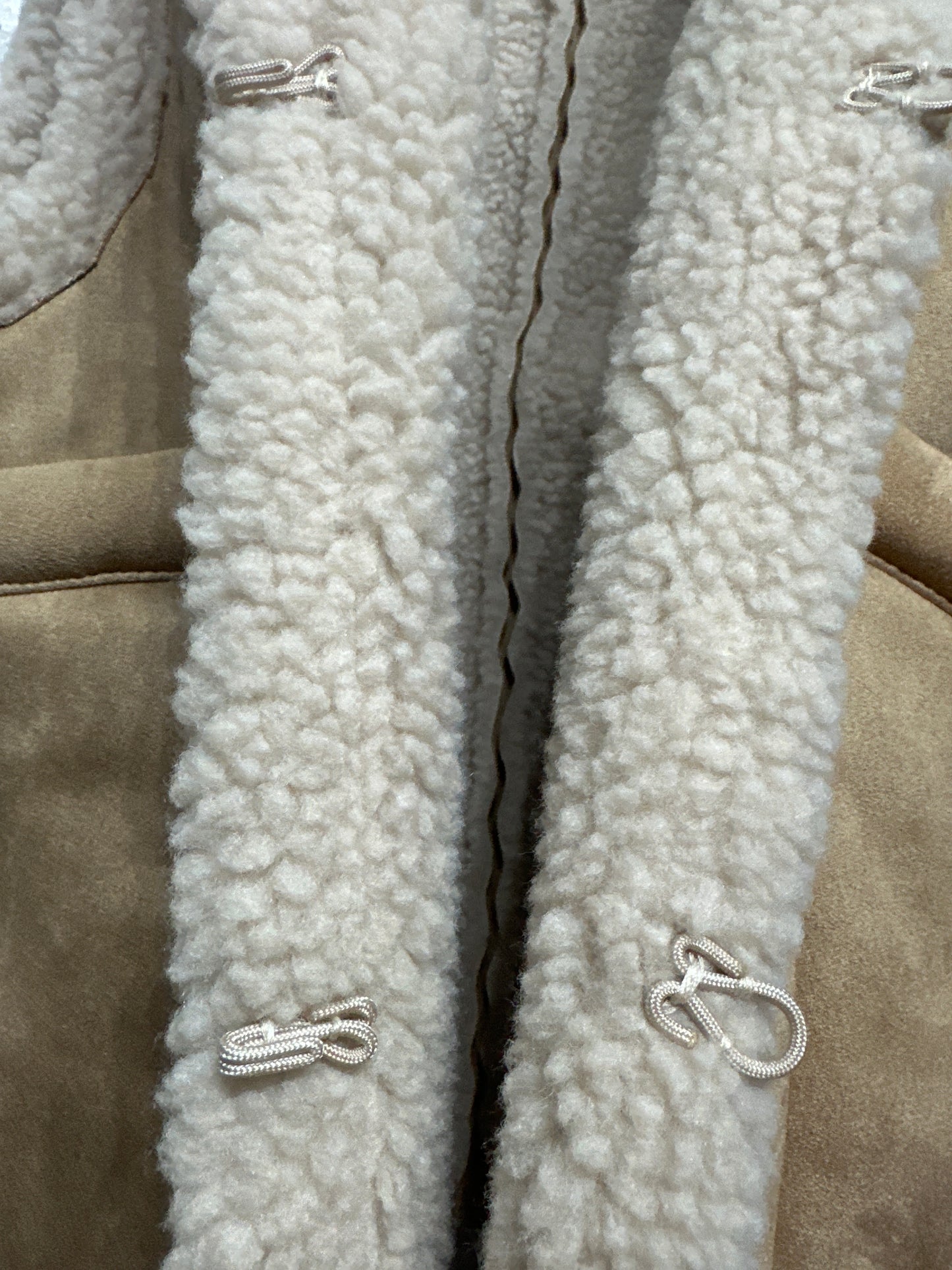 Girls Size 8-9 (130cm) Zara Tan Faux Suede Sherpa Lined Vest - Very Good Used Condition