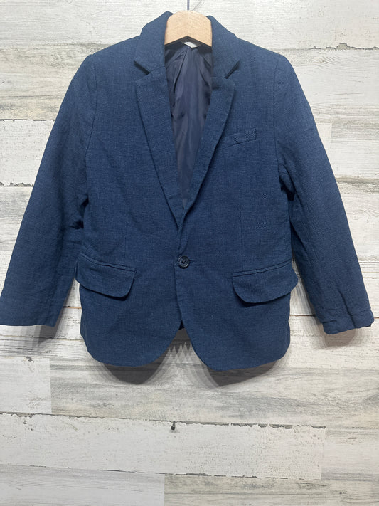 Size 6 H&M Navy Blue Linen Jacket - Very Good Used Condition