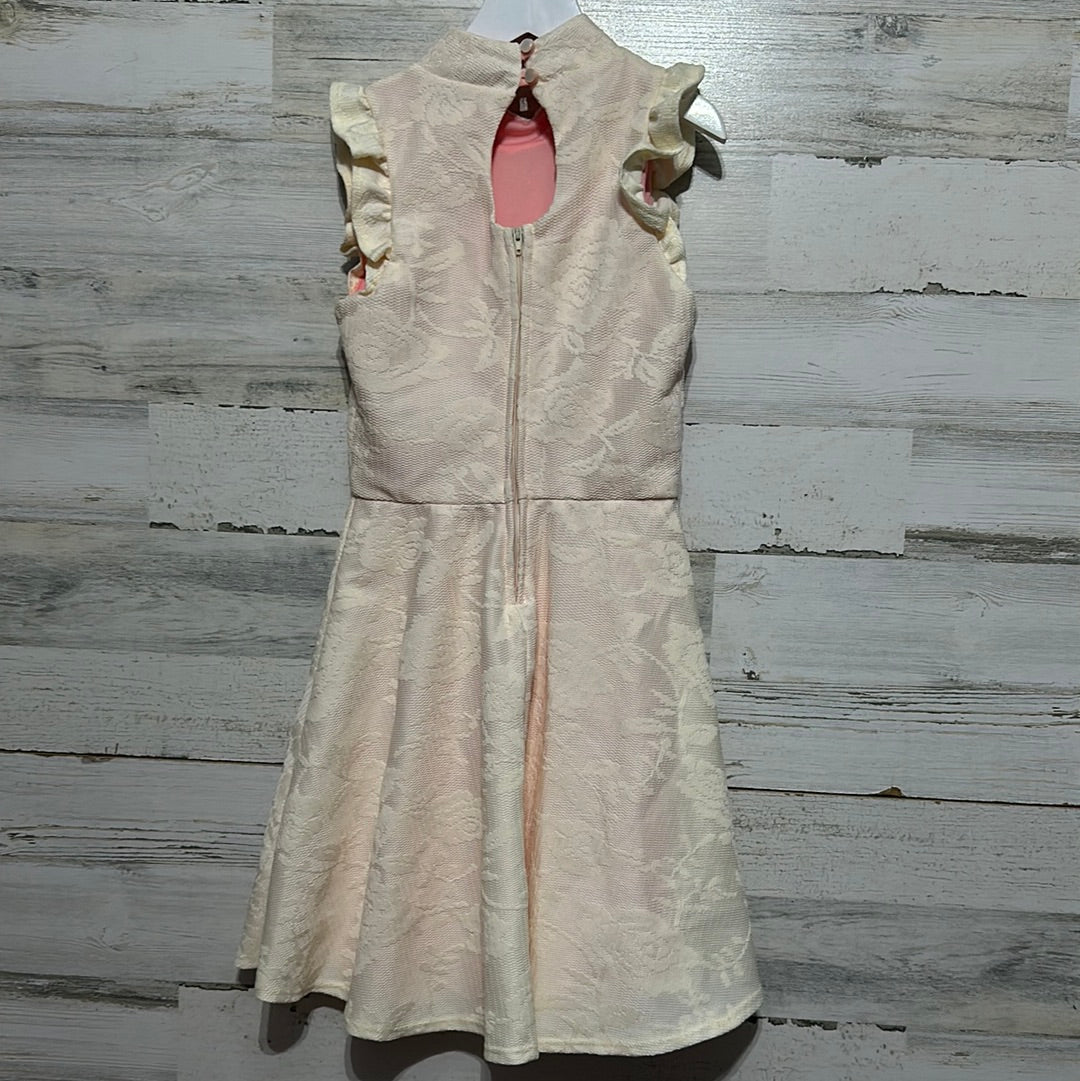 Girls Size 10 Ava and Yelly - peach/cream lace dress - good used condition