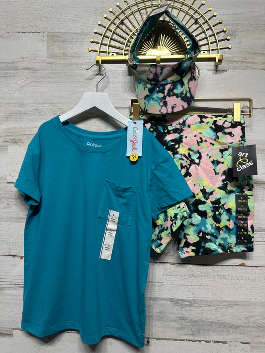 Size 10/12 Large Art Class/Cat and Jack Outfit and Visor Set (3 Pieces) - New With Tags