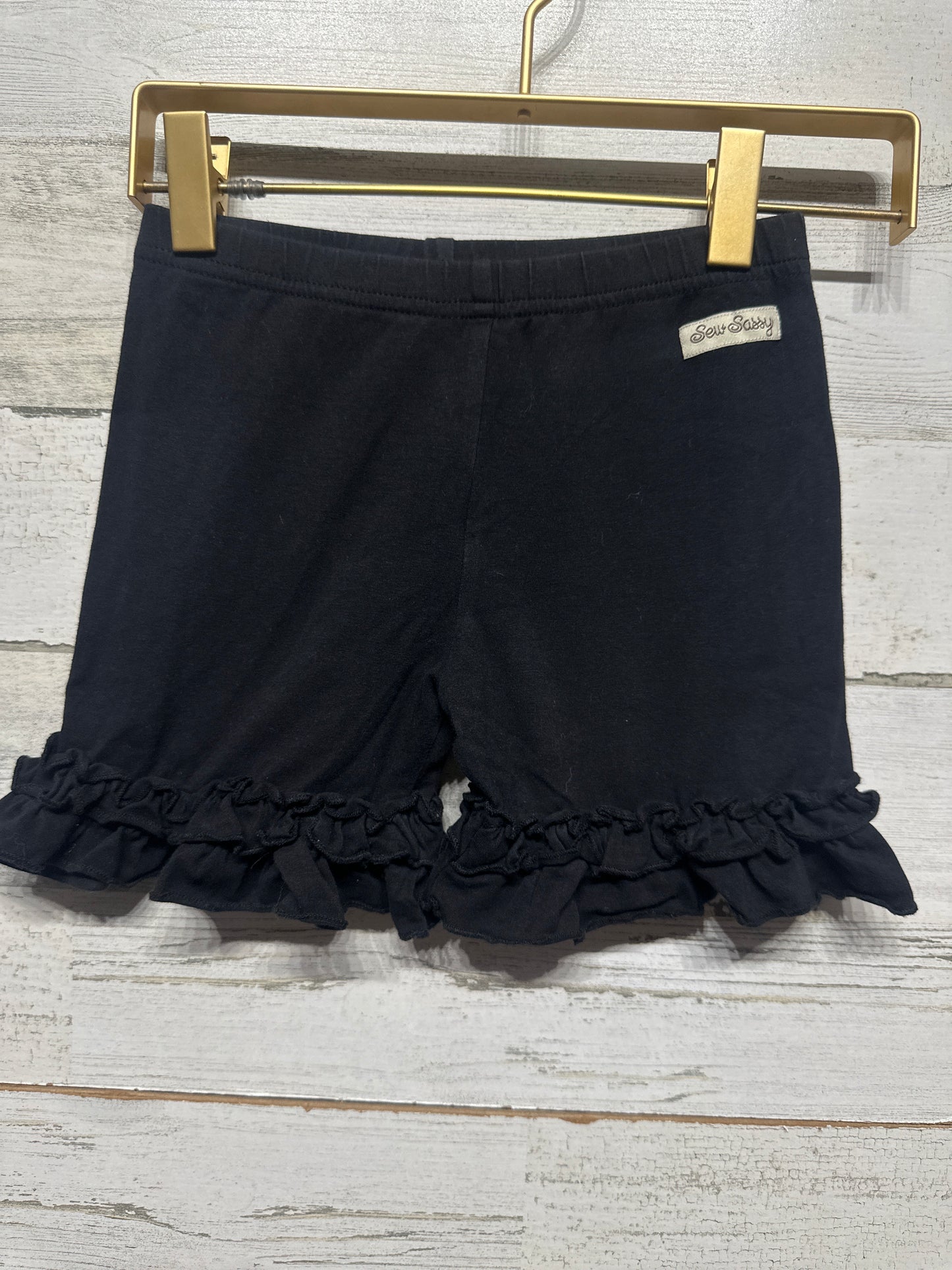Size 8 Sew Sassy Black Ruffle Shorts - Good Used Condition