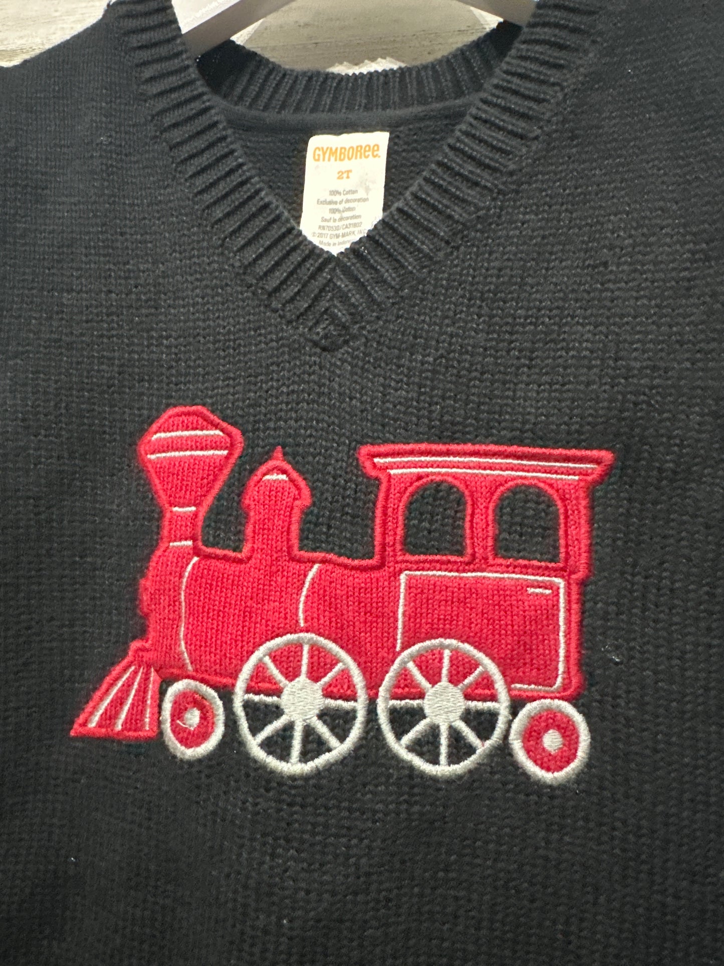 Boys Preowned Size 2t Gymboree Train Appliqué Sweater Vest - Very Good Used Condition