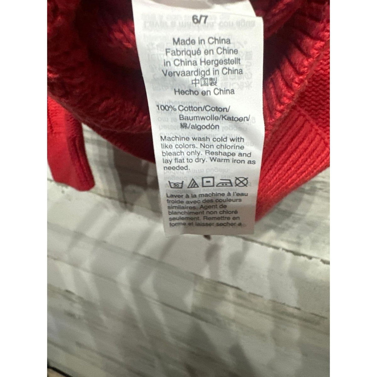 Crewcuts Cable Knit Sweater Girls 6/7 Red Long Sleeve EUC3