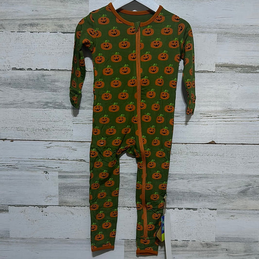 Size 18-24m kickee pants bamboo pumpkin zip up coverall with two way zipper - new with tags