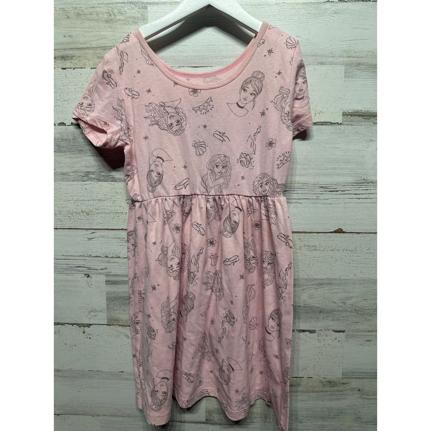 Disney Princess Graphic Dress Girls 7/8 Pink Inspire Sketch EUC2