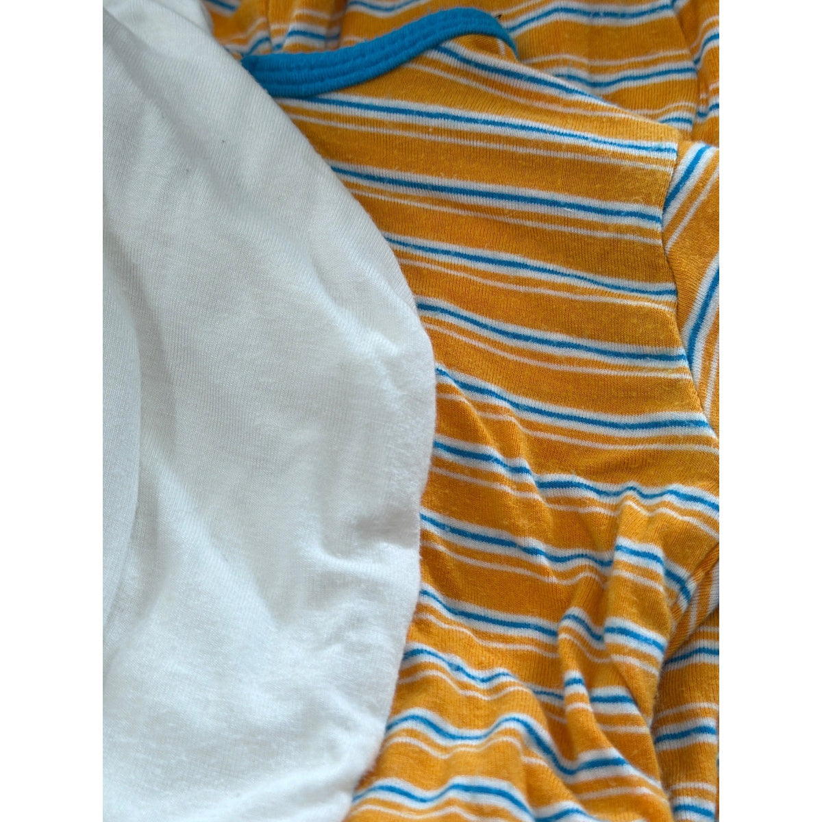 KicKee Pants Romper Sleeper Boys 0-3M White Orange Striped Bamboo GUC*6