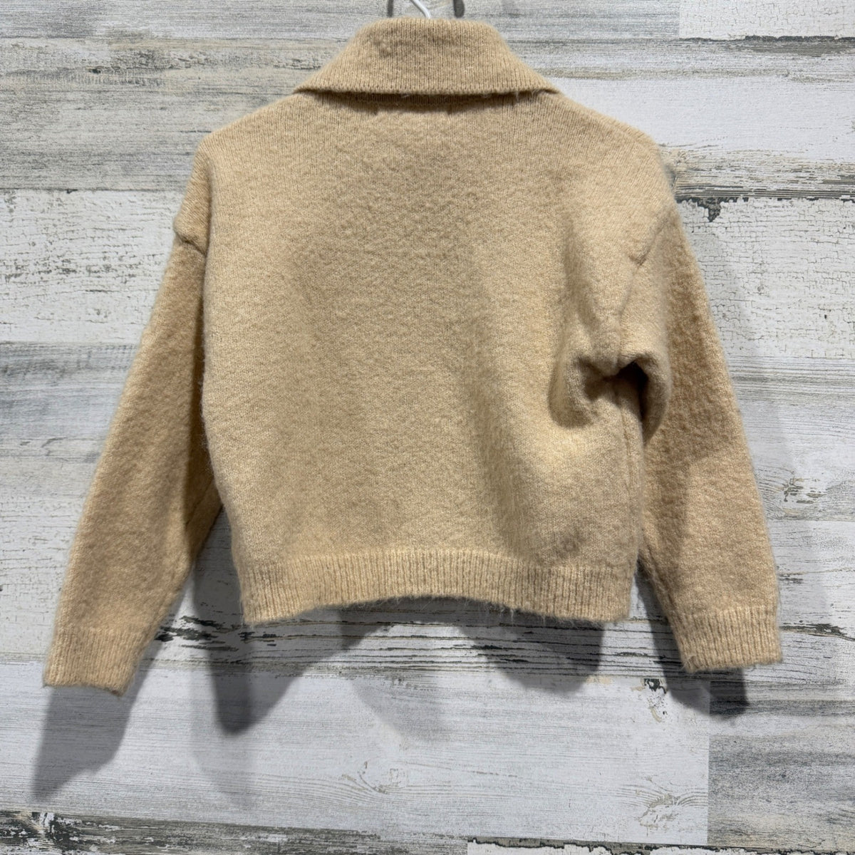 Copper Key Pearl Embellished Collar Sweater Girls 3T Tan Knit Preppy EUC4