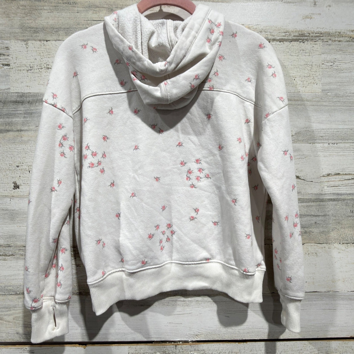 Abercrombie Kids Hoodie Girls 13/14 White Floral Rose Coquette *Flawed3