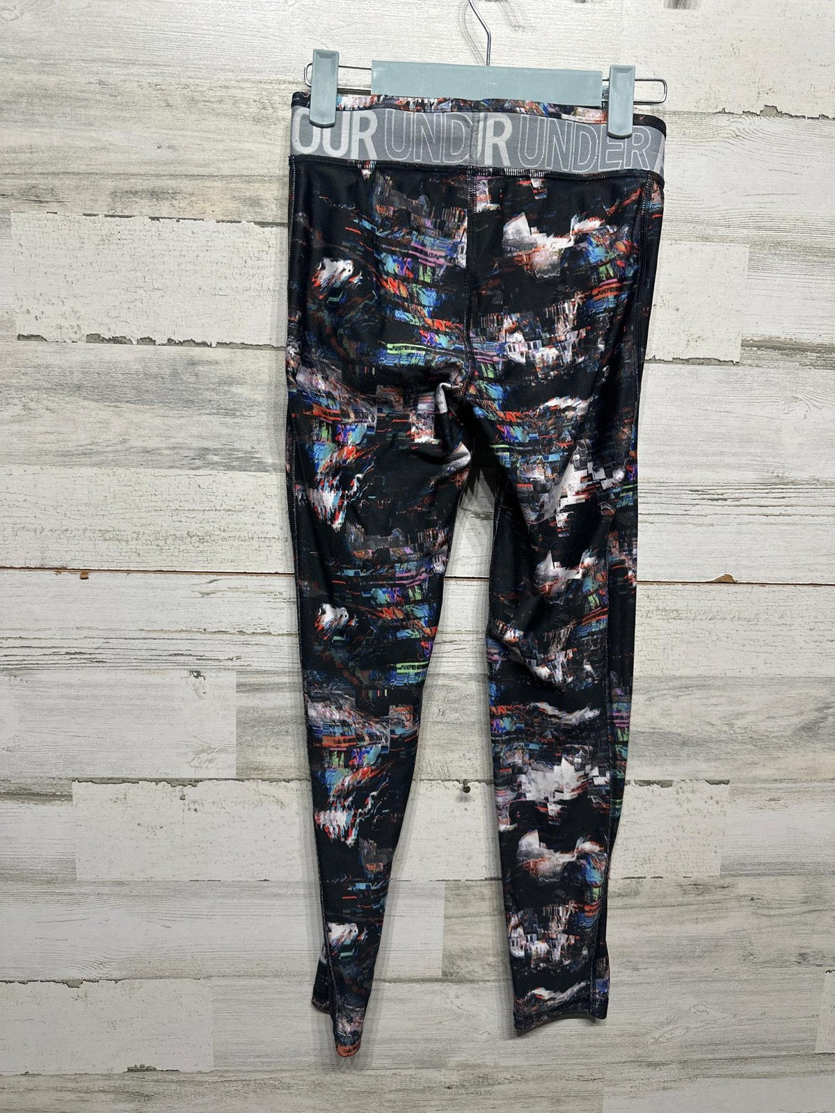 Under Armour Leggings Girls 10-12 Black Multicolor Print2