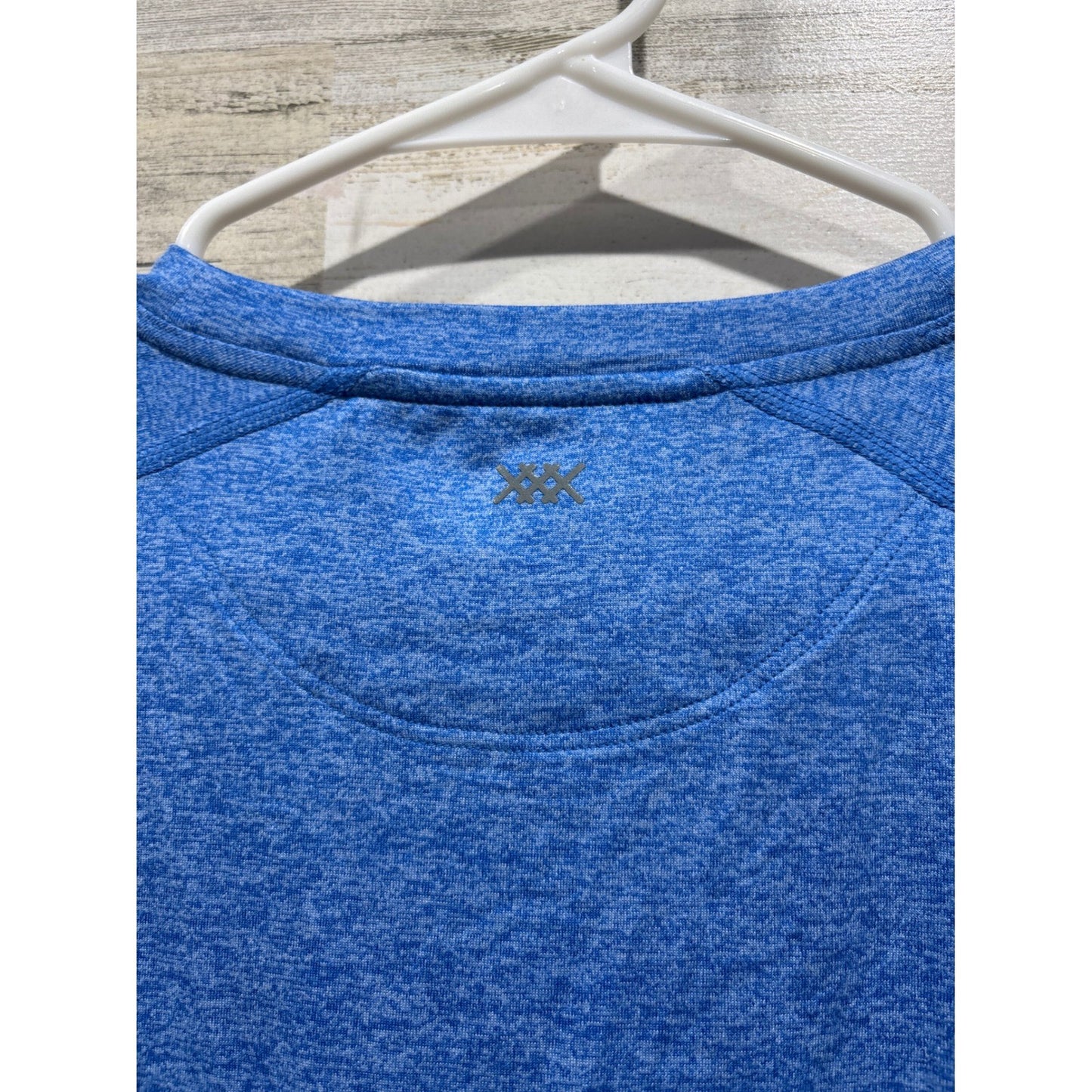Rhone Reign Short Sleeve Shirt Mens XL Blue Heather Performance Gym Workout EUC4