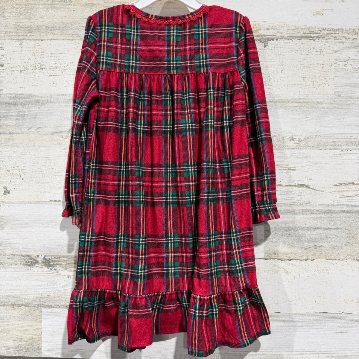 Family PJs Plaid Nightgown Girls XS 4/5 Red Polyester Holiday Classic EUC4
