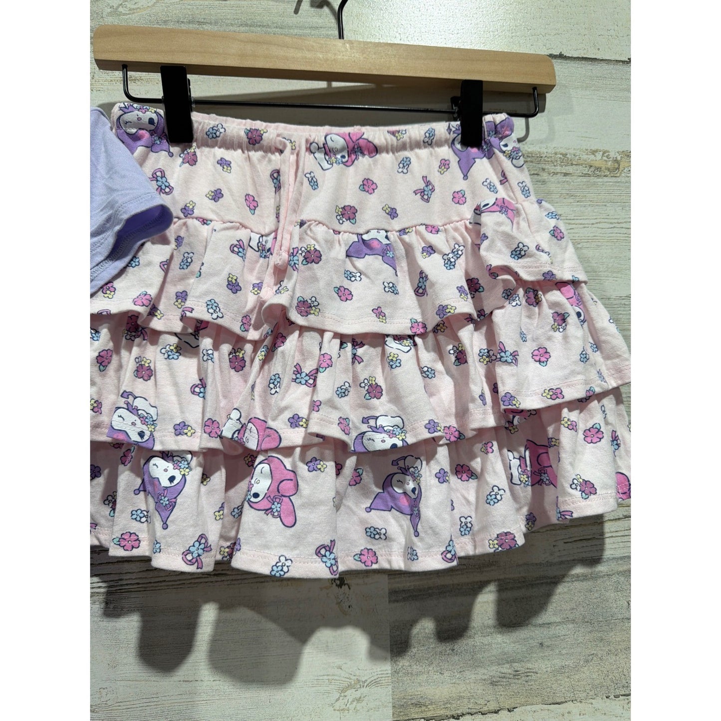 Sanrio Rumi Ryder Skort Shirt Bundle Girls 8-10 Purple White Kuromi Kawaii EUC3