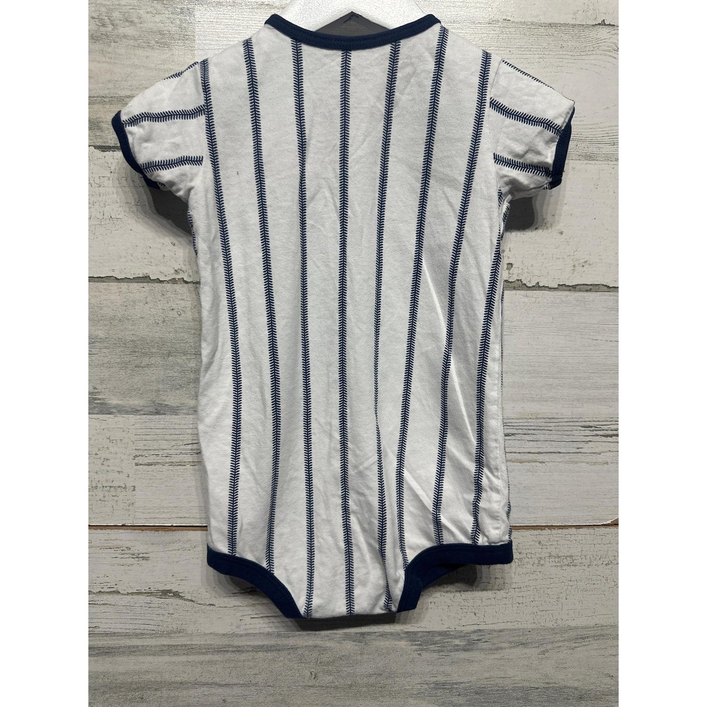 Genuine Merchandise Romper Boys 18M White Navy Astros Pinstripe EUC1