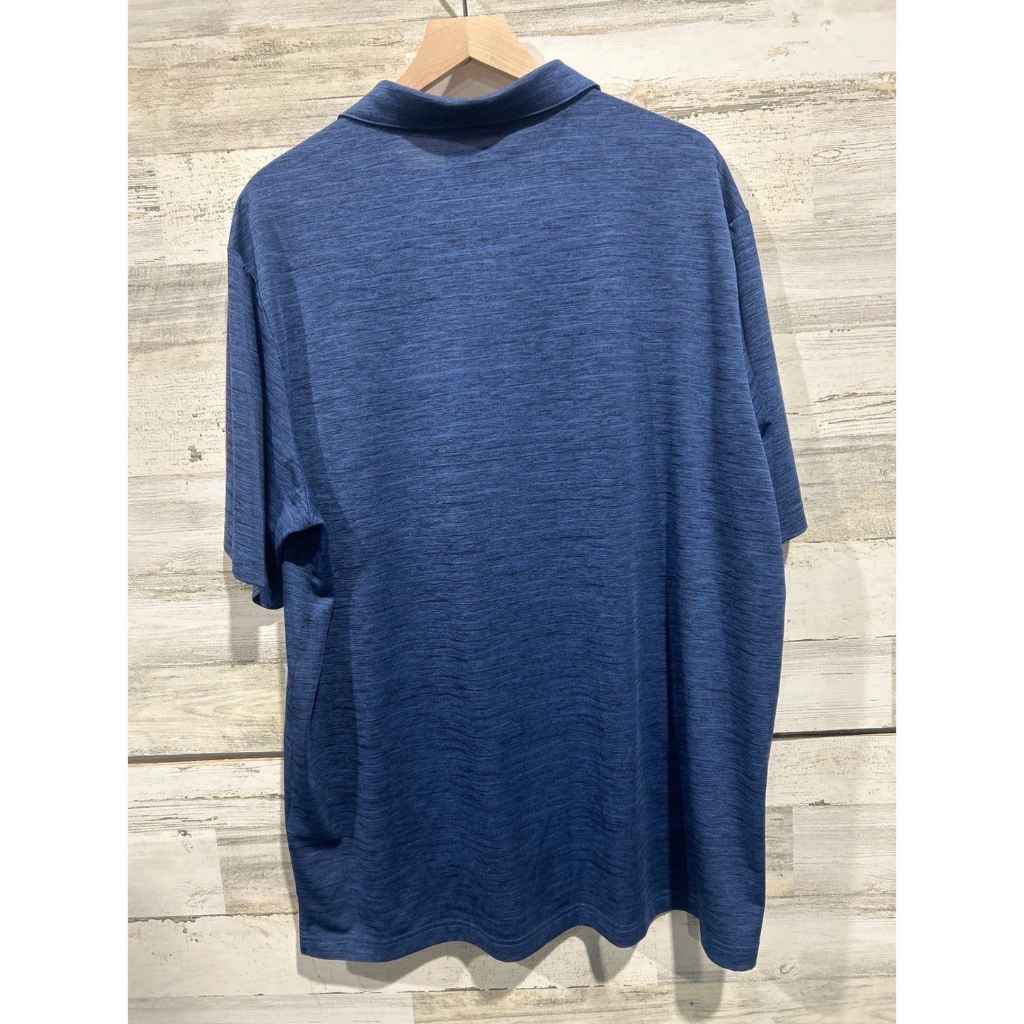Roundtree & Yorke Polo Shirt Men 3XT Blue Heathered Performance Golfcore EUC2