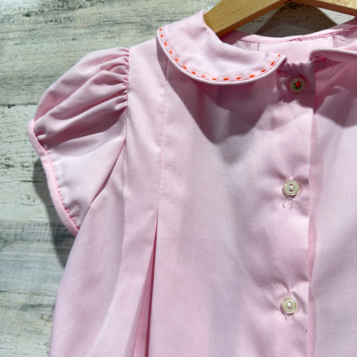 The Proper Peony Pumpkin Dress Girls 3T Pink Embroidered Fall Heirloom *Flawed6