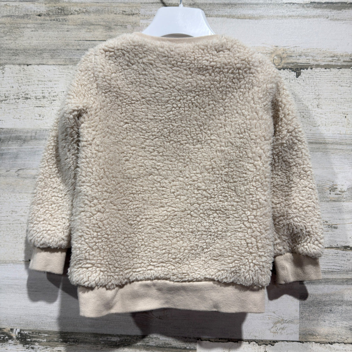 Nike Sportswear Sherpa Fleece Sweatshirt Girls 2T Cream Polyester Sporty EUC6