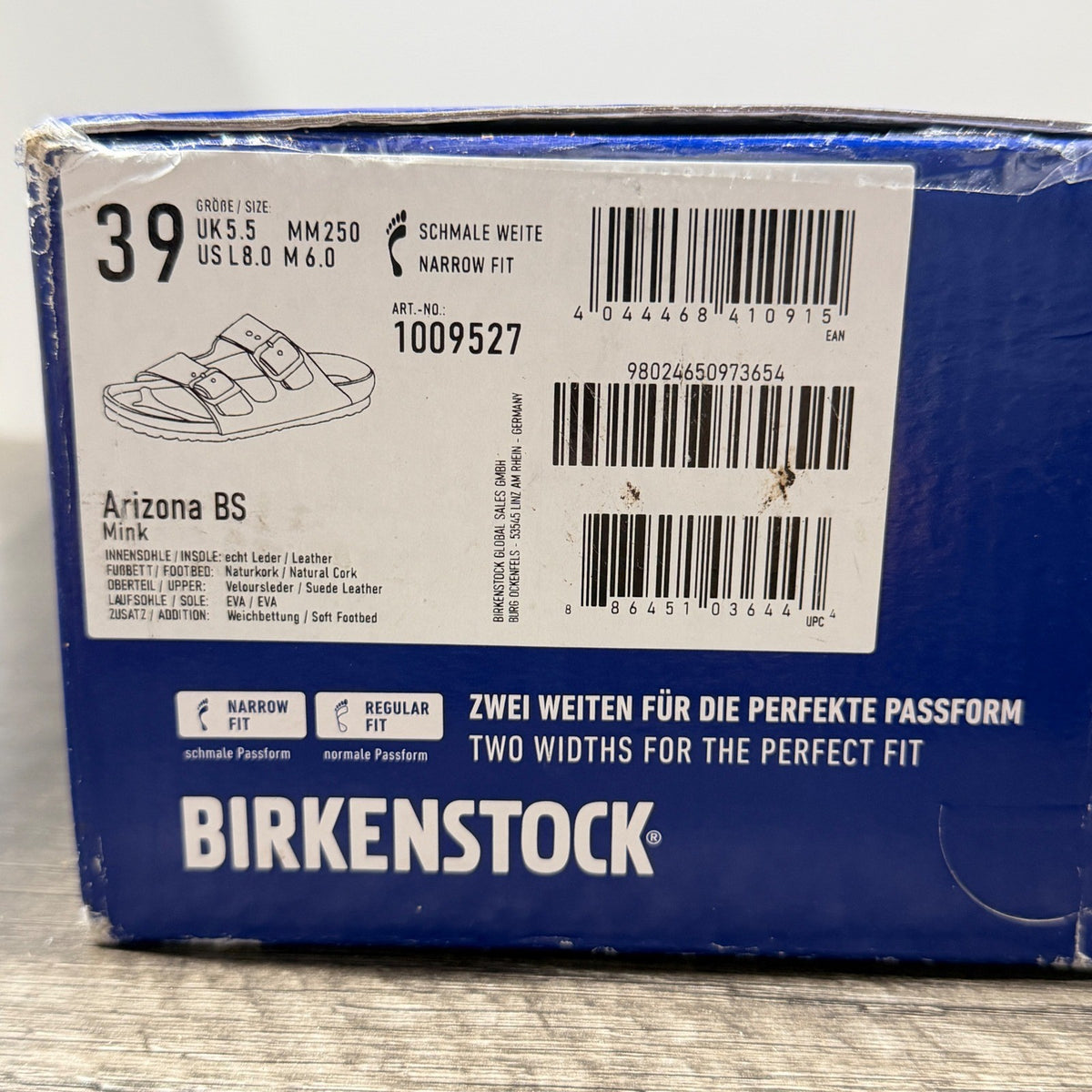 Birkenstock Arizona Sandals Women 39 Mink Suede Soft Footbed NWT13